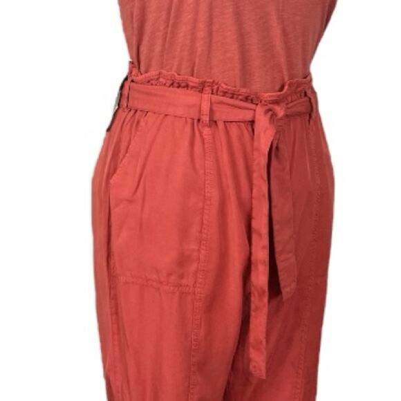 Sanctuary New Ankle Pants Paperbag Waist Drape Fit Tencel Rust Women’s Size XXL - Picture 7 of 12
